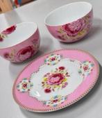 Pip Studio Pink "Ribbon Rose" 2 kom 2 schaal + schotel bord, Nieuw, Ophalen of Verzenden, Kom(men), H
