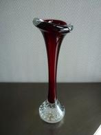Aseda - Bone vaas - Kristal - Zweden jaren 60/69 donkerrood, Antiek en Kunst, Antiek | Glas en Kristal, Ophalen of Verzenden