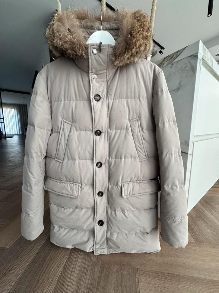 Moorer Parka - Nieuwstaat!, Kleding | Heren, Jassen | Winter, Zo goed als nieuw, Maat 48/50 (M), Beige, Ophalen of Verzenden