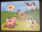 Kinderpuzzel hout Boederijdieren, Ophalen, Minder dan 10 stukjes, Gebruikt, Van hout