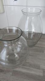 Set 2 vazen van dun glas, Overige kleuren, Ophalen of Verzenden, Minder dan 50 cm, Glas