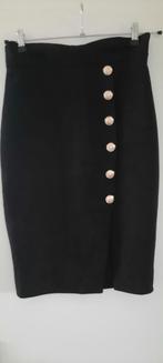 Elegante zwarte rok met gouden knopen - Maat M, Maat 38/40 (M), Verzenden, Zwart, Nieuw