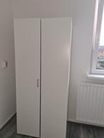 Witte Kledingkast met Deuren en Planken, Huis en Inrichting, Ophalen, Overige materialen, Gebruikt, 100 tot 150 cm