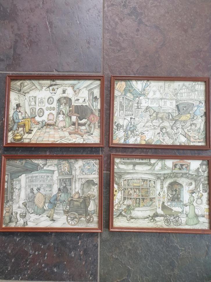 Anton Pieck Prenten Ingelijst, Antiek en Kunst, Kunst | Tekeningen en Foto's, Ophalen of Verzenden