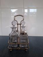 Brocante olie, azijn, peper en zoutstel, Ophalen of Verzenden