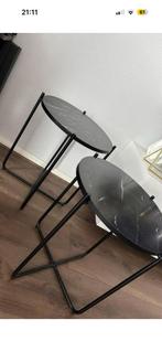 LIVARNO Home bijzettafels 2x zwart marmer MOETEN WEG!, Minder dan 55 cm, Rond, Nieuw, Ophalen