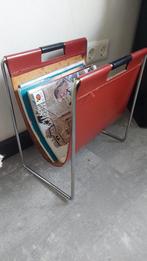 Vintage lederen brabantia krantenbak,lectuurbak jaren 60,70, Ophalen of Verzenden, Gebruikt