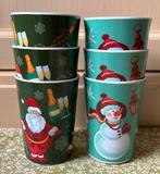 6 hard plastic bekers kinderservies sneeuwpop kerstman, Ophalen of Verzenden, Zo goed als nieuw