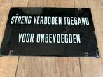 Emaille bord verboden toegang, Antiek en Kunst, Antiek | Emaille, Ophalen of Verzenden