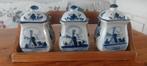 Drie Delfts Blauwe kruidenpotjes, Antiek en Kunst, Ophalen of Verzenden