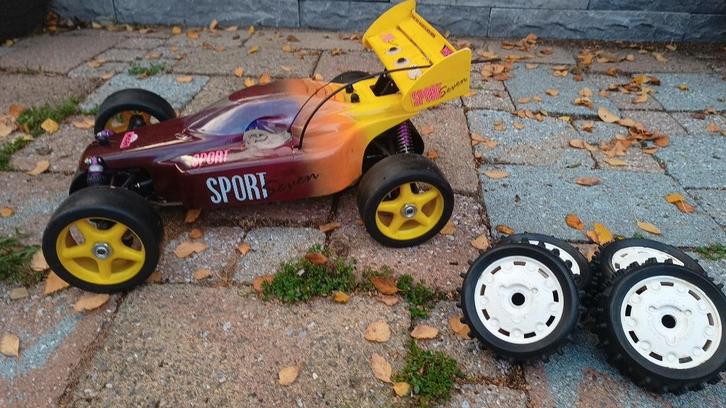Mugen  sport 7  Nitro buggy/offroad vintage, Hobby en Vrije tijd, Modelbouw | Radiografisch | Auto's, Zo goed als nieuw, Auto offroad
