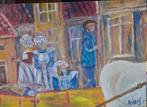 Schilderij met winterse taferelen Dickens, Antiek en Kunst, Ophalen of Verzenden