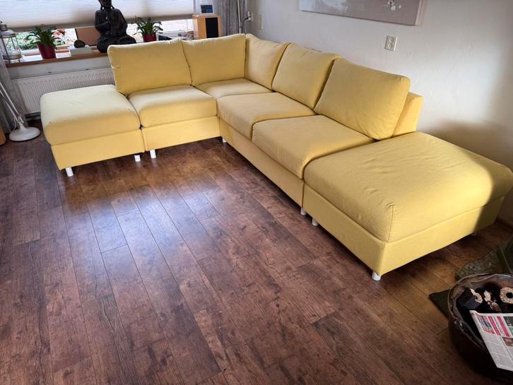 Kleurige & praktische 5zits Vimle bank, Huis en Inrichting, Banken | Bankstellen, Gebruikt, Hoekbank, Vierpersoons of meer, 250 tot 300 cm