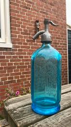 Oude blauwe spuitfles van drankenhandel Gebr Lafeber Leiden, Ophalen of Verzenden