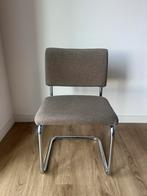4 Buisframe Eetkamerstoelen Bruin/Taupe, Ophalen, Gebruikt, Bruin, Vier
