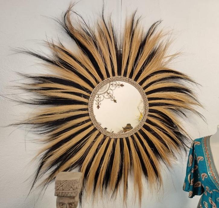 Grote spiegel Rayang - Balinees, Huis en Inrichting, Woonaccessoires | Spiegels, Nieuw, 100 tot 125 cm, 100 tot 150 cm, Rond, Ophalen