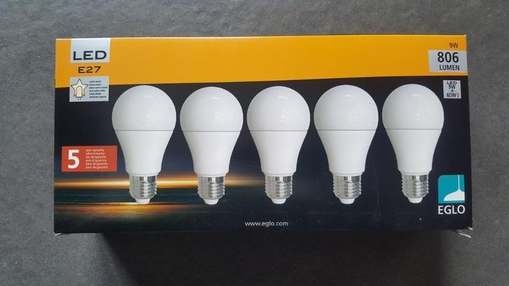 Eglo led E27 9W 806 lumen masterbox 5 pack opaal warm wit, Huis en Inrichting, Lampen | Losse lampen, Nieuw, Led-lamp, 60 watt of meer