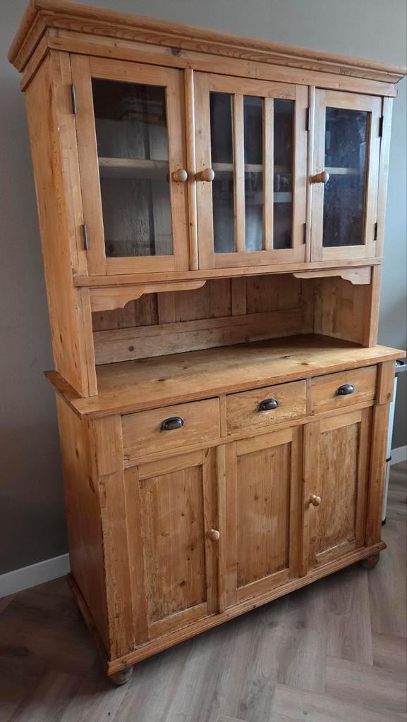 MOET NU WEG | Antieke grenen buffetkast, 2-delig!, Huis en Inrichting, Kasten | Buffetkasten, Gebruikt, 150 tot 200 cm, 100 tot 150 cm