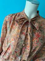Vintage jaren 70 jurk bruin met motief maat 48, Bruin, Verzenden, Jurk, Vintage
