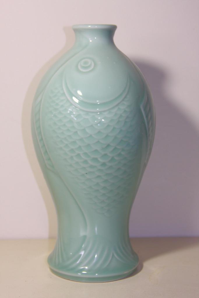 Grote Chinese Celadon Koi karper vaas, Antiek en Kunst, Antiek | Vazen, Ophalen