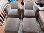 GRATIS Design stoelen met voetenbankjes - Boevrie stijl, Huis en Inrichting, Ophalen, Gebruikt, Stof, 75 tot 100 cm