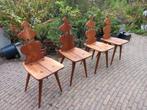 Vintage brutalist tiroler stoelen, Huis en Inrichting, Stoelen, Ophalen, Vo, Brutalist, Bruin