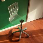 Bureaustoel van doorzichtig perspex op wielen. Vintage, Ophalen, Gebruikt, Overige kleuren, Bureaustoel