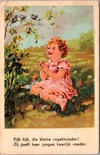 Kijk die kleine vogelmoeder - Antieke ansichtkaart kind rijm, Verzamelen, Ansichtkaarten | Themakaarten, Ophalen of Verzenden