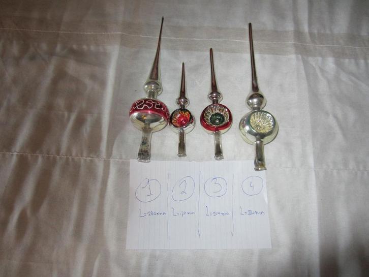 Oude - Vintage - Retro - 4 stuks Piek voor Kerstboom, Diversen, Kerst, Gebruikt, Ophalen of Verzenden