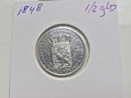 1/2 gulden zilver Willem 2   1848, Postzegels en Munten, Munten | Nederland, ½ gulden, Zilver, Ophalen of Verzenden, Losse munt