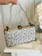 Jaqquard antiek Engels avondtasje incl acc, Ophalen of Verzenden