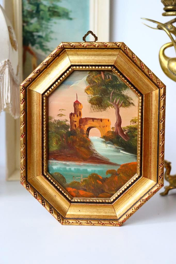 vintage olieverfschilderijtje, Antiek en Kunst, Kunst | Schilderijen | Klassiek, Ophalen of Verzenden