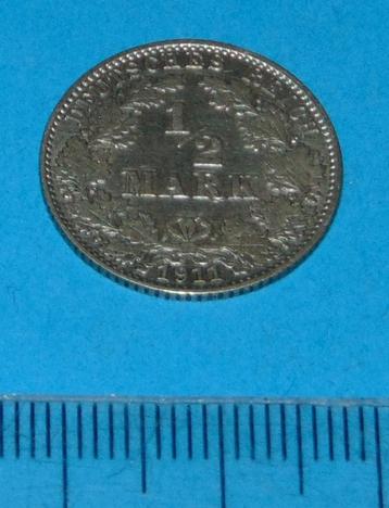 Duitsland - halve mark 1911J - Pr/Unc - zilver beschikbaar voor biedingen