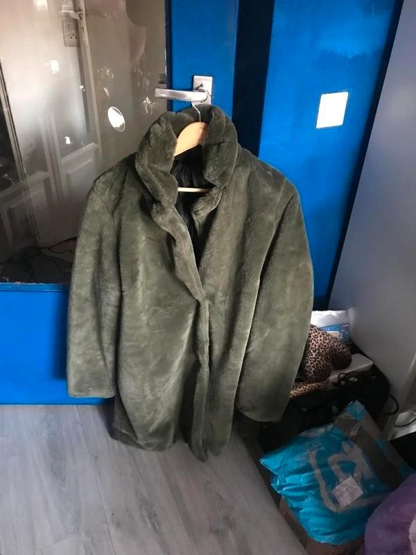 Lange warme groene teddy jas, Kleding | Dames, Jassen | Winter, Gedragen, Maat 38/40 (M), Groen, Ophalen of Verzenden