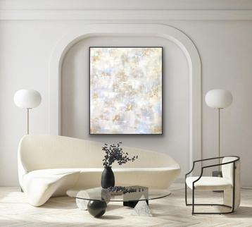 Abstract Schilderij met Goud - 100x120cm - Origineel Kunstwe beschikbaar voor biedingen