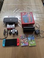 Nintendo Switch OLED + Accessoires + Games, Spelcomputers en Games, Met games, Zo goed als nieuw, Met 1 controller, Switch OLED