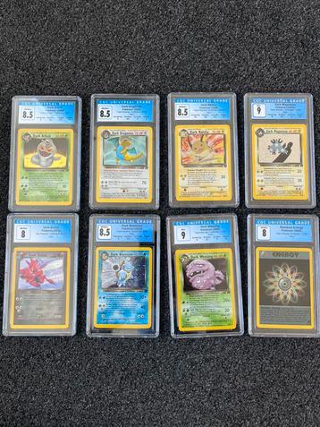Pokémon 8x Dark Holo Pokémons CGC graded (ook los te koop) beschikbaar voor biedingen