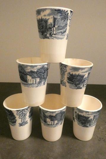 Boerenhoeve blauw - 6x melkbeker [1936] beschikbaar voor biedingen
