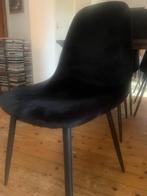 6 zwarte eetkamerstoelen, Ophalen, Zwart, Zo goed als nieuw, Stof