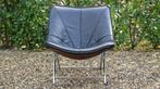 Molinari Teun van Zanten zwart leren fauteuil., Minder dan 50 cm, Minder dan 75 cm, Leer, Ophalen of Verzenden