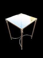 Hollywood Regency Bijzettafel - Messing & Rookglas, Ophalen, Minder dan 45 cm, Minder dan 55 cm, Gebruikt