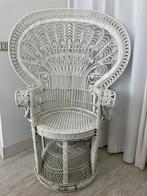 Prachtige Pauwenstoel Wit uit 1978 * Peacock chair, Ophalen, Vintage Bohemian, Gebruikt, Wit