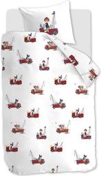 Dekbedovertrek Overtrek Kraanwagen Rood Fiep Beddinghouse, Jongetje of Meisje, Wit, Nieuw, Ophalen of Verzenden