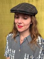 Vintage flatcap / franse pet / grijs / print / maat 59 /, Albert Cuypstr 168a, Ophalen of Verzenden, Pet, Vintage