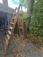 Oude houten ladder / trap +- 200cm hoog, Doe-het-zelf en Verbouw, Ladders en Trappen, Ophalen, Gebruikt, 2 tot 4 meter
