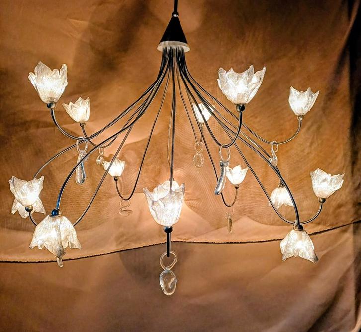 Harco loor design lamp breeze, ice ornamenten, Huis en Inrichting, Lampen | Hanglampen, Zo goed als nieuw, 75 cm of meer, Glas