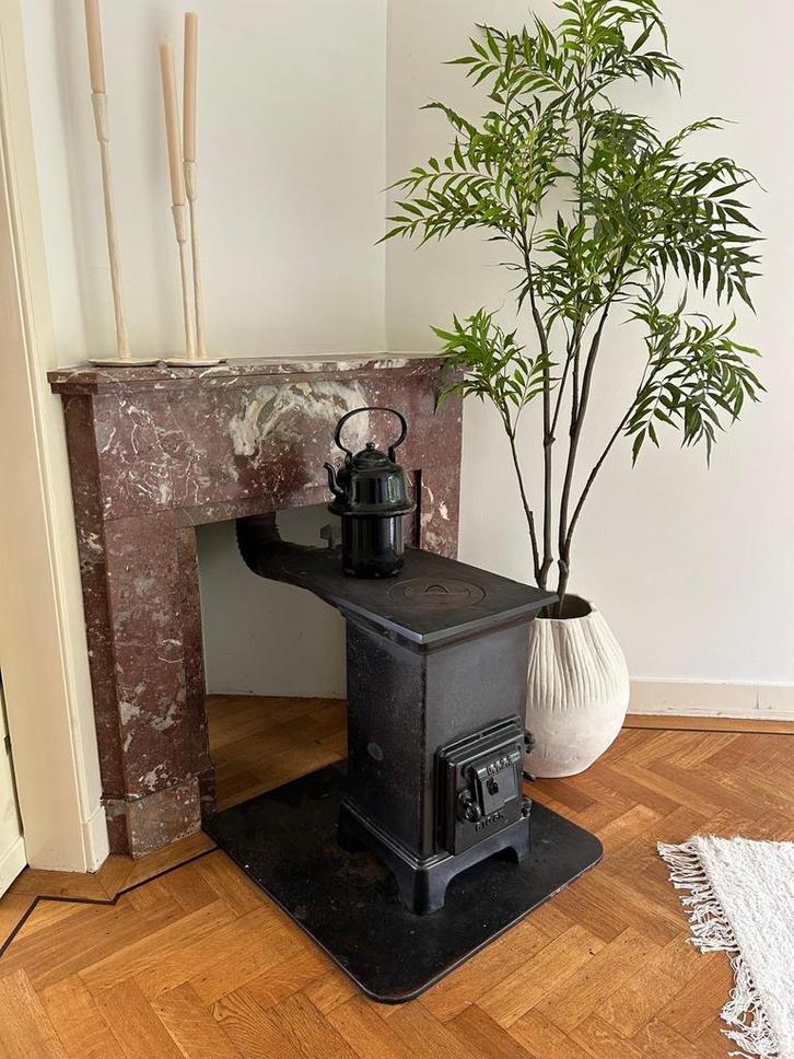 Antieke Etna Potkachel, Huis en Inrichting, Kachels, Gebruikt, Vrijstaand, Potkachel, Hout, Ophalen