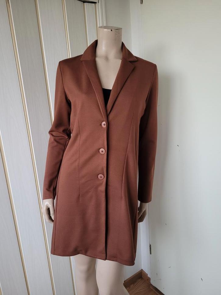Juffrouw Jansen vest lang bruin maat M/38, Kleding | Dames, Truien en Vesten, Zo goed als nieuw, Maat 38/40 (M), Bruin, Ophalen of Verzenden