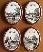 4x wandtegel keramiek decoratie ingelijst wandversiering, Ophalen of Verzenden
