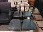 4x Zwarte ijzeren stoelen. NU 50% KORTING!, Ophalen of Verzenden, Zo goed als nieuw, Zwart, Vier
